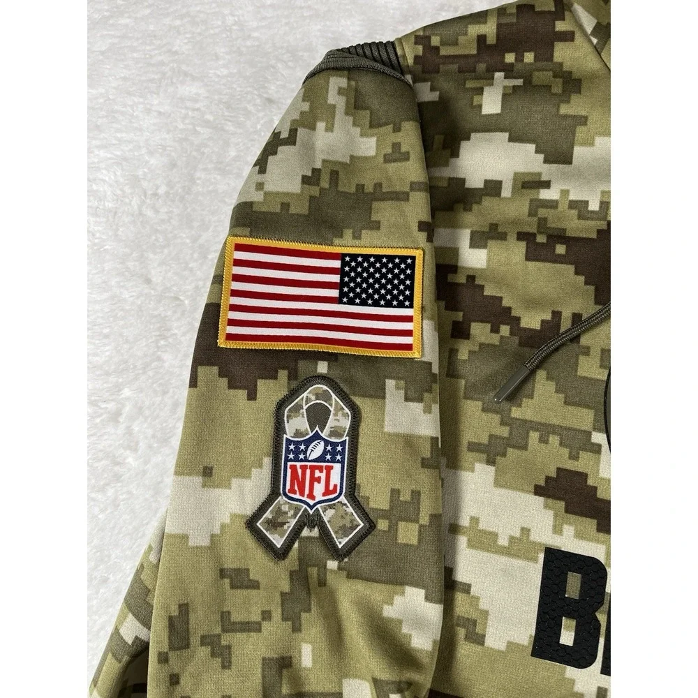 Nike Dri Fit Cleveland Browns Salute to Service Digital Camo Hoodie Men's Sz Med